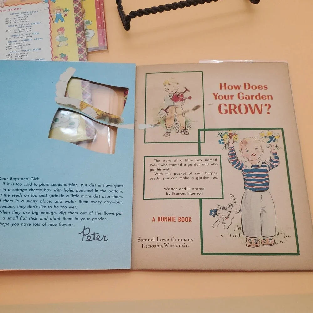 Bonnie Book SAFETY IS FUN JINGLE DINGLE HOW DOES YOUR‎ GARDEN GROW Rare Vintage